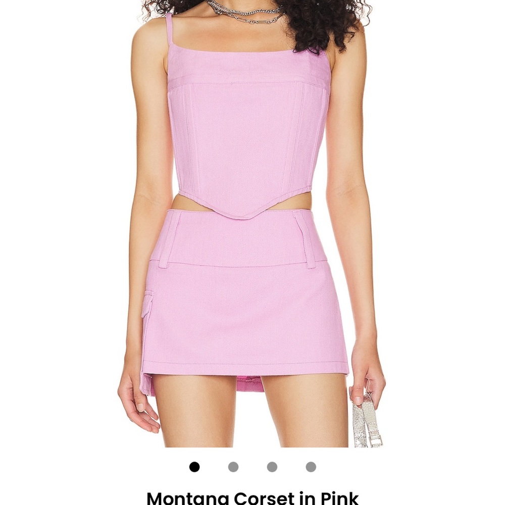 Pink Corset Top and Skirt Set